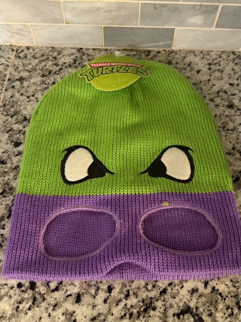 Donatello Kids Beanie Hat - Green & Purple